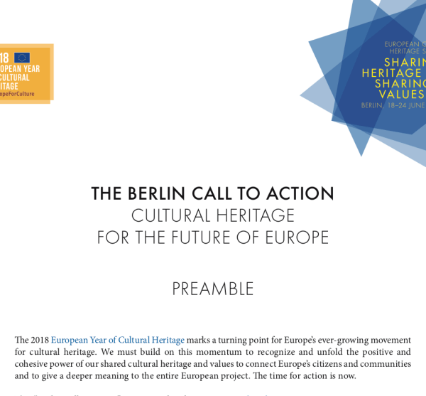 Sign Now: Berlin Call to Action “Cultural Heritage for Future of Europe”